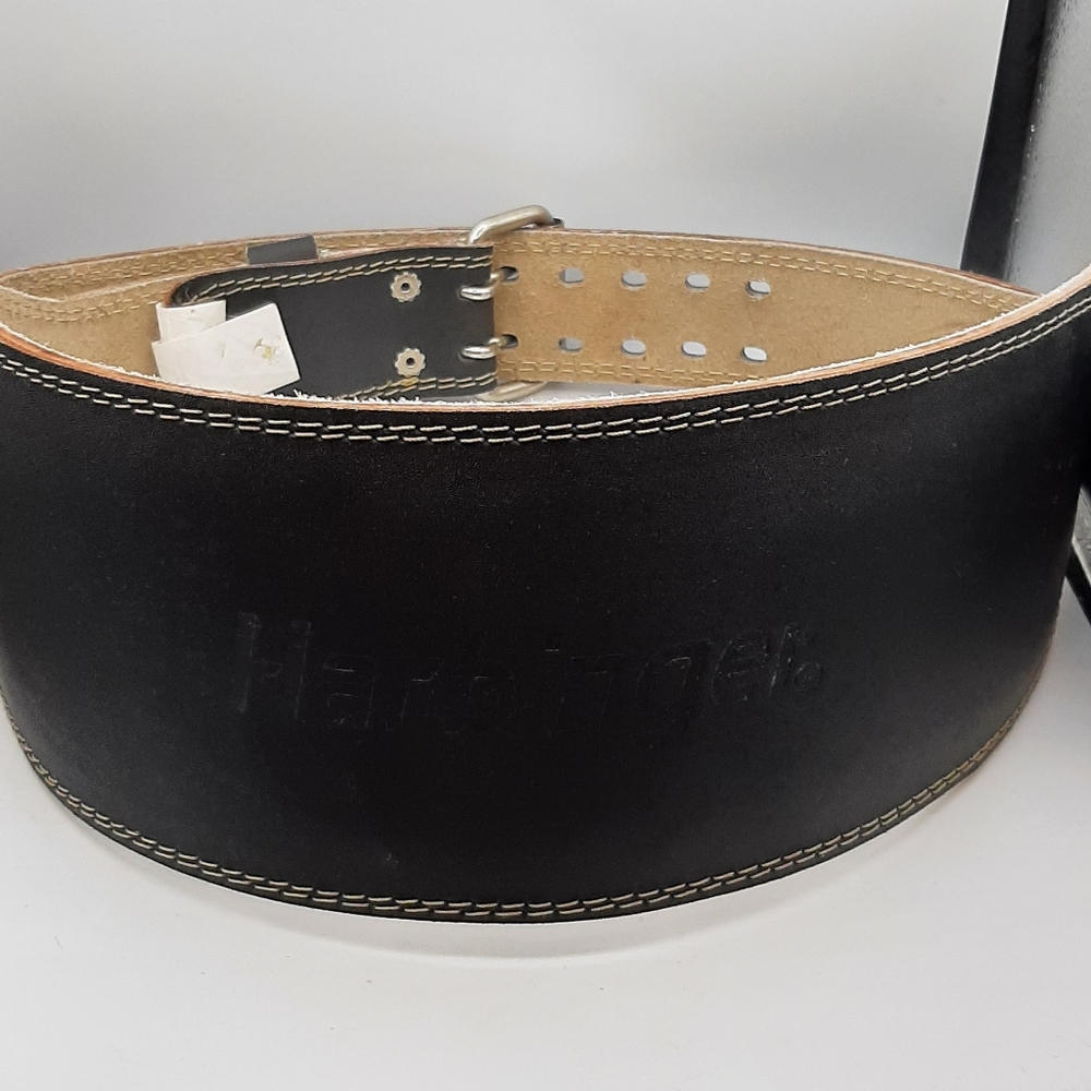 Harbinger 6" Padded Leather Weight Lifting Belt Great Shape Adjustable Size XL